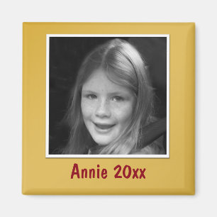 Aimant Accueil personnel Golden Photo et texte personnali