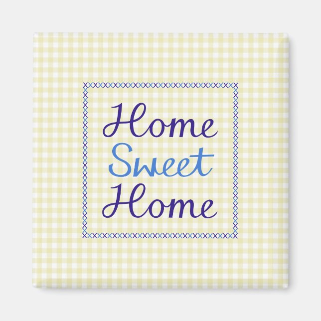 Aimant Accueil Sweet Home Script en Blues sur En vichy Ja (Devant)