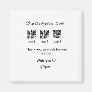 Aimant achetez une boisson à la mariée scannez le code QR