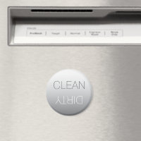 Acier gris rond propre ou sale lave-vaisselle magn