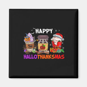 Aimant Action de grâce Noël Joyeux Hallothanksmas Café