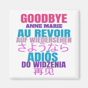 Aimant Adieu personnalisé quittant la typographie Au Revo