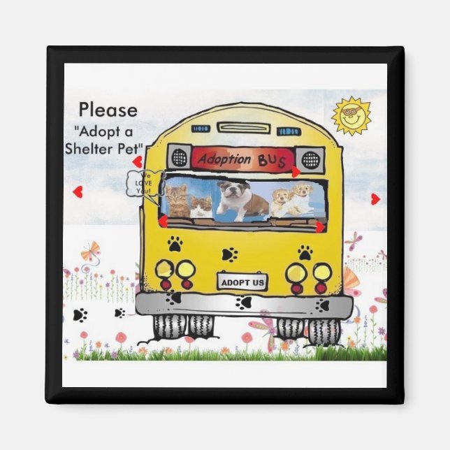 Aimant Adoption Bus pour l'aimant de chat et chien (Devant)