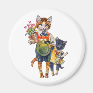 Aimant Adorable Petits Chats Portant Des Cadeaux