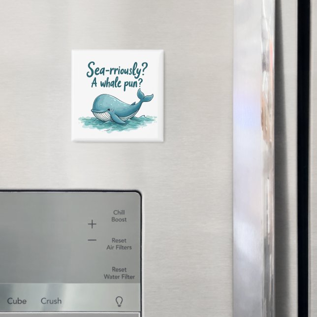 Aimant Adorable "Sea-Rriely ? Un jeu de baleines ?" Conce (In situ (réfrigérateur))