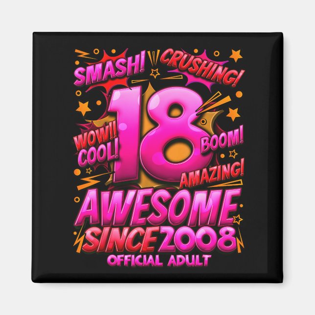 Aimant Adult 18 Year Old For Boys 18th Birthday Boy  (Devant)