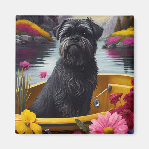 Aimant Affenpinscher Chien sur une pagaie : une aventure 