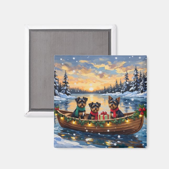 Aimant Affenpinscher Dog Christmas Boat Holiday (Recto/Verso)