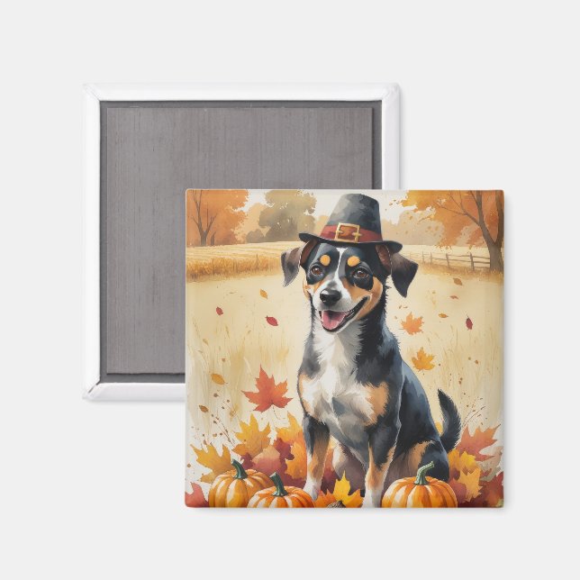 Aimant Affenpinscher en automne quitte Thanksgiving Art (Recto/Verso)
