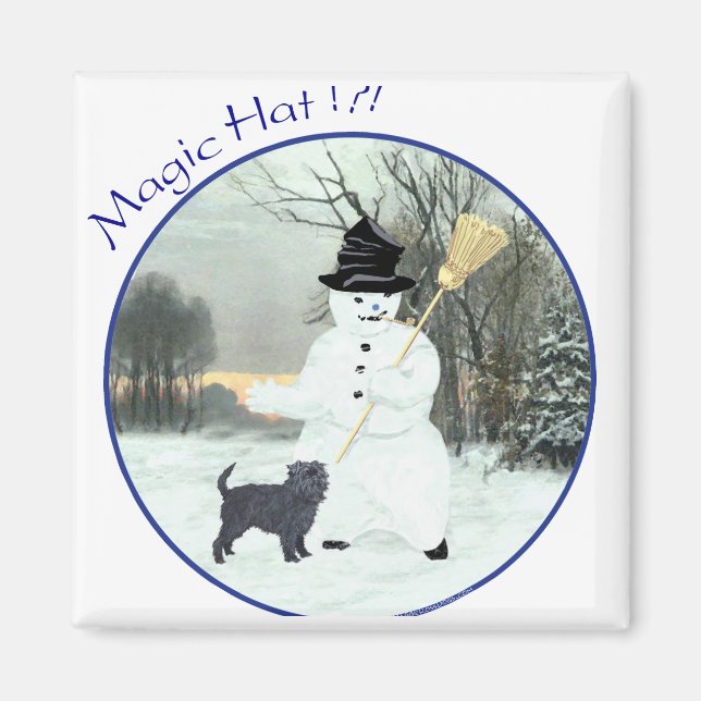 Aimant Affenpinscher et Bonhomme de Neige (Devant)