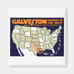 Aimant Affiche 1920 de Galveston le Texas