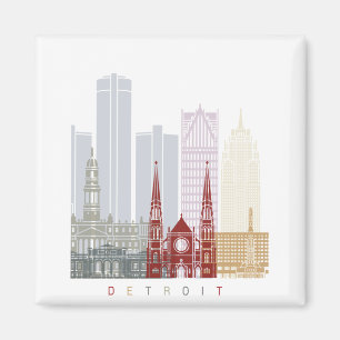 Aimant Affiche de la ligne d'horizon de Détroit