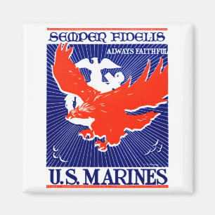 Aimant Affiche de Marine Corps de 2ÈME GUERRE MONDIALE