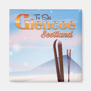 Aimant Affiche de ski Glencoe Écosse