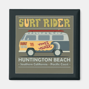 Aimant Affiche de Surf Rider Huntington Beach