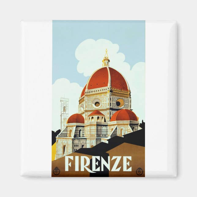 Aimant Affiche de voyage de Florence (Devant)