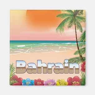 Aimant Affiche de voyage de la plage de Bahreïn
