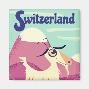 Aimant Affiche de voyage de style vintage Suisse