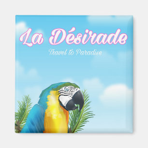 Aimant Affiche de voyage du perroquet de La Désirade