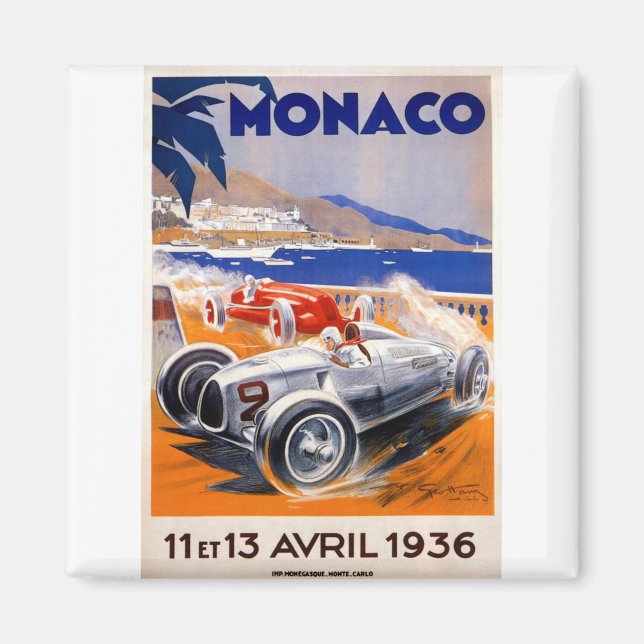 Aimant affiche de voyage montecarlo-monaco (Devant)