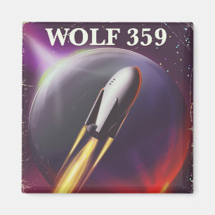 Aimant Affiche de voyage spatial "pour une aventure" Wolf