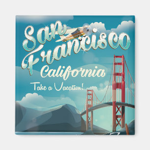 Aimant Affiche de voyage vintage de vacances à San Franci