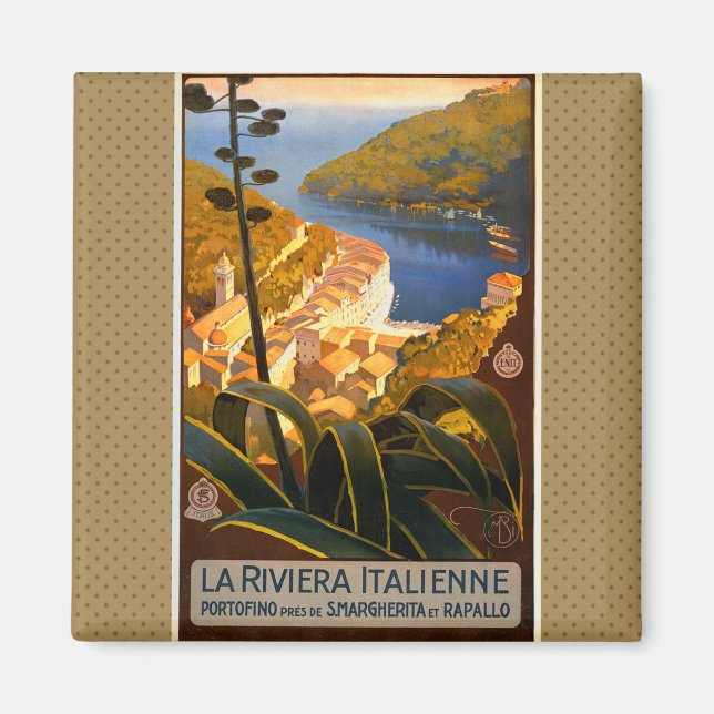 Aimant Affiche italienne Riviera Europe Italy Travel (Devant)