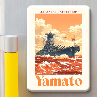 Aimant Affiche maritime vintage du cuirassé japonais Yama