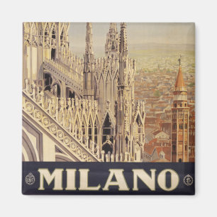Aimant Affiche Vintage voyage De La Cathédrale À Milan, I