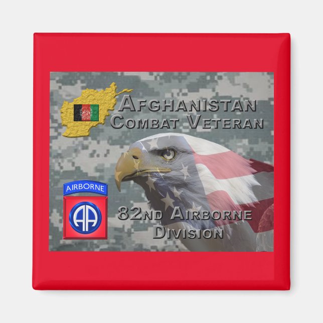 Aimant " Afghanistan Combat Veteran " - 82e Divis aéropor (Devant)