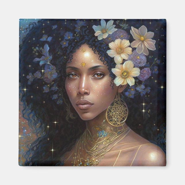 Aimant African American Black Goddess Queen Imaginaire Ar (Devant)