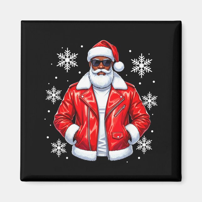 Aimant African American Cool Santa Claus Christmas Pajama (Devant)
