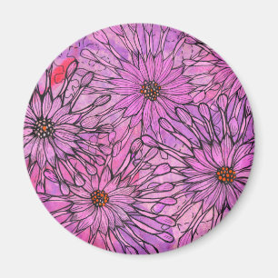 Aimant African Daisy Cape Daisies Fleurs roses Art Floral