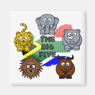 Aimant Afrique du Sud Big Five Safari animal dessin