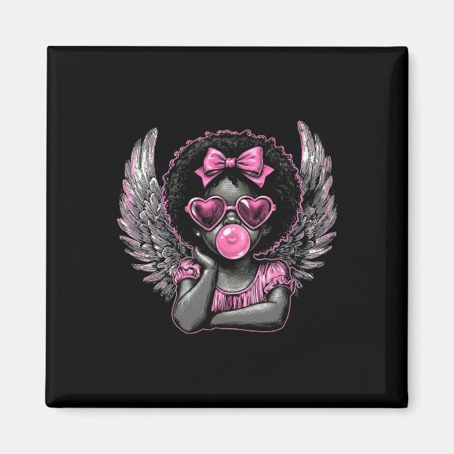 Aimant Afro Cupid With Sungles Blowing Bubble Gum Valenti (Devant)