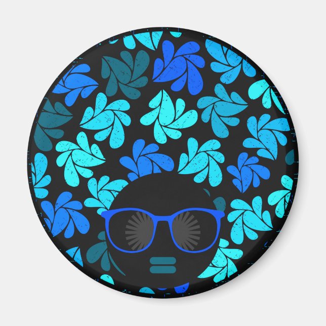 Aimant Afro Diva Bleu  (Devant)