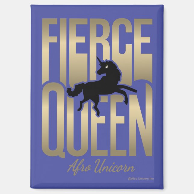 Aimant Afro Unicorn Fierce Queen (Recto)