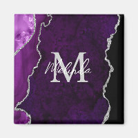 Agate de marbre violet et argenté