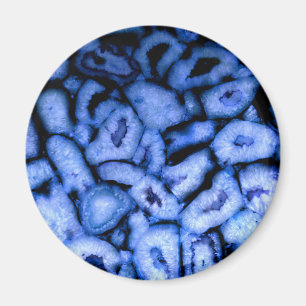 Aimant Agate de quartz bleu, Geodes bleues, motif abstrai
