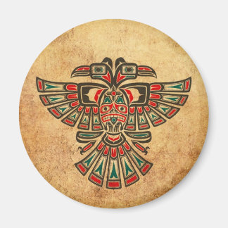 Aimant Âgé et porté Haida Deux têtes Spirit Bird