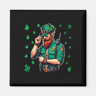 Aimant Agent de police Saint-Patrick jour de chance de tr