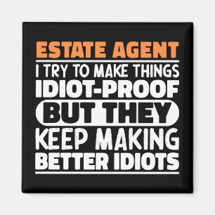 Aimant Agent Immobilier J'Essaie De Faire Des Choses Drôl