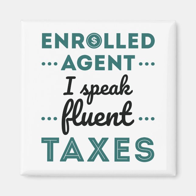 Aimant Agent inscrit Je Parle Impôts Fluents (Devant)