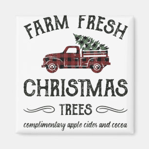 Aimant Agritourisme Festive Chemise Arbres de Noël Fraî
