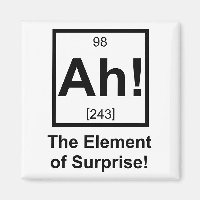 Aimant Ah l'élément de surprise Symbole d'élément périodi (Devant)