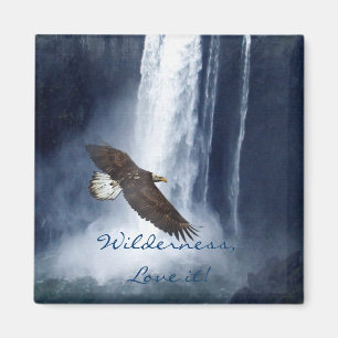 Aimant Aigle à tête blanche et cascade Faune et Nature Ma