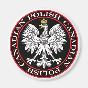 Aimant Aigle canadienne polonaise ronde