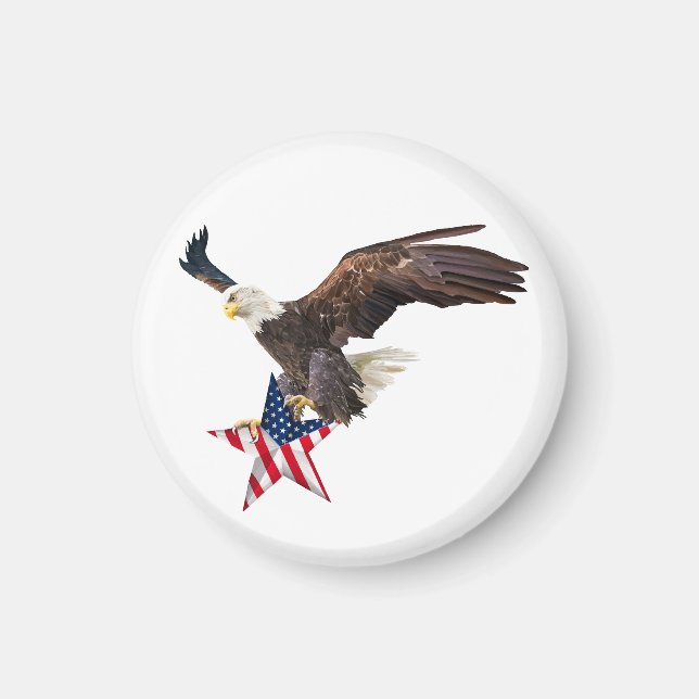 Aimant Aigle chauve drapeau américain (Devant)