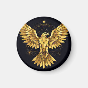 Aimant Aigle Géométrique Doré