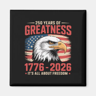 Aimant Aigle Patriotique 250 Ans Drapeau Américain 250ème